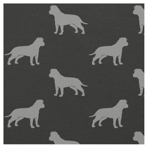 American Staffordshire Terrier Silhouettes AmStaff Fabric