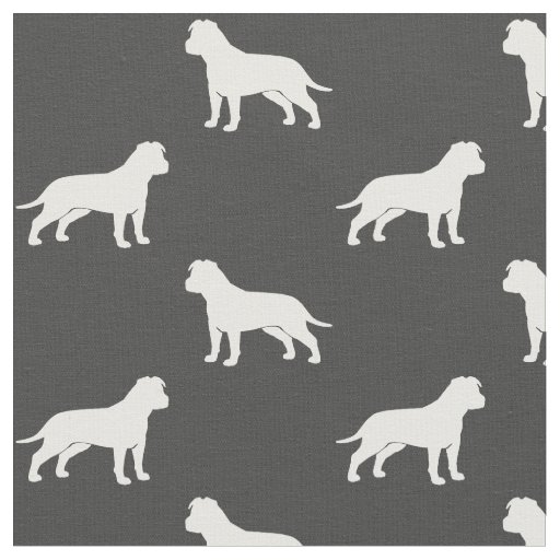 American Staffordshire Terrier Silhouettes AmStaff Fabric