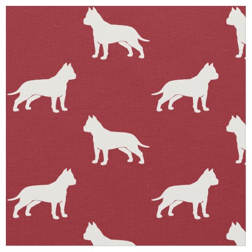 American Staffordshire Terrier Silhouettes AmStaff Fabric