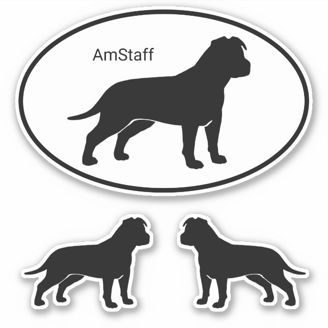 American Staffordshire Terrier Silhouettes AmStaff Sticker (Front)