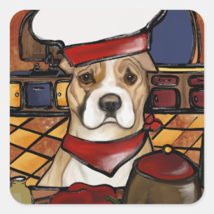 AMERICAN STAFFORDSHIRE TERRIER SQUARE STICKER