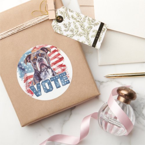 American Staffordshire US Elections Vote Classic Round Sticker