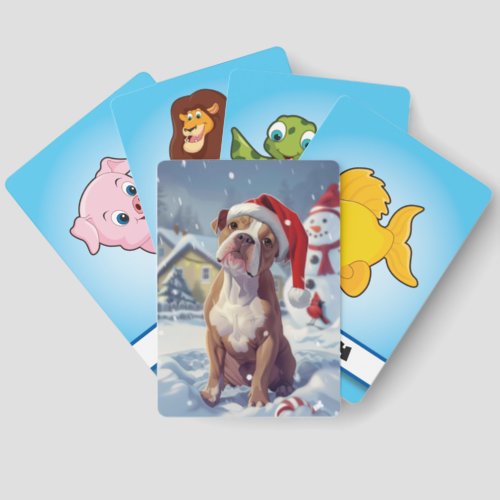 American Staffordshire Winter Wonderland Christmas Matching Game Cards