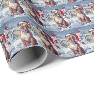 American Staffordshire Winter Wonderland Christmas Wrapping Paper