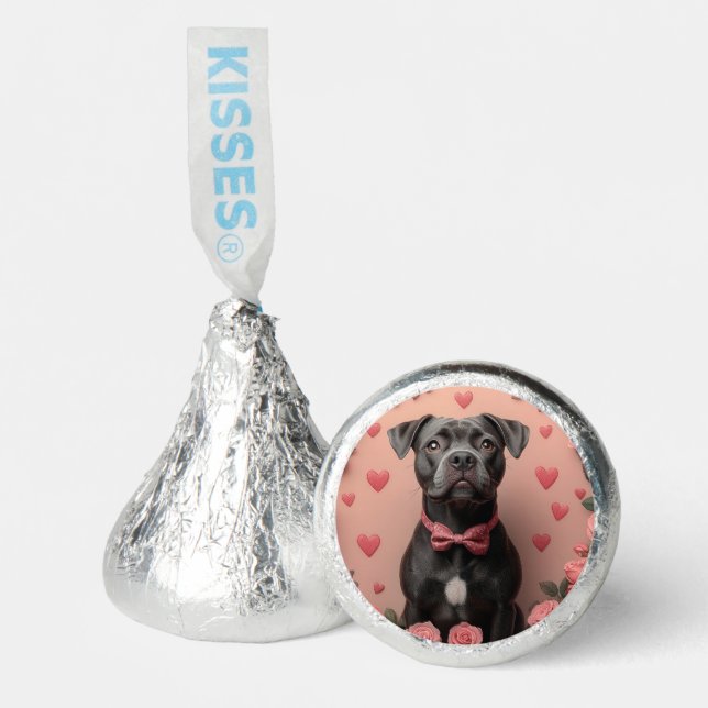 American Staffordshire with Roses -Valentine's Day Hershey®'s Kisses® (Front)