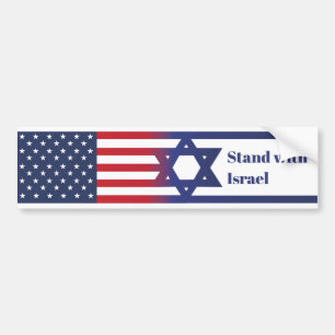American Stand With Israel flag Bumper Sticker
