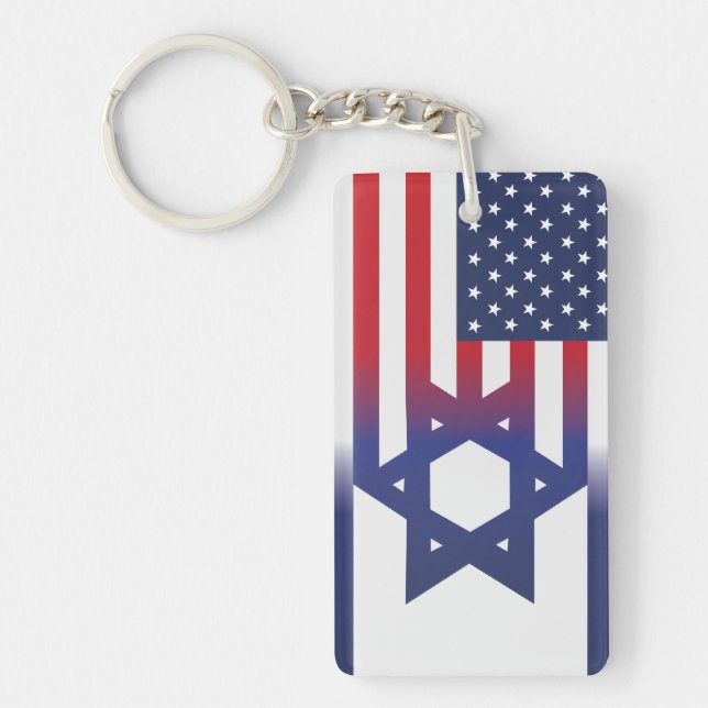 American Stand With Israel flag Keychain (Front)