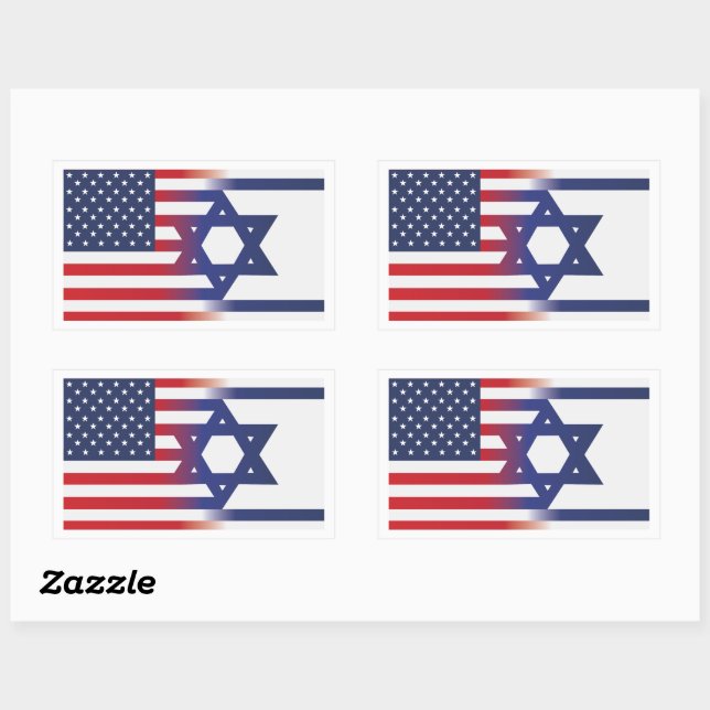 American Stand With Israel flag Rectangular Sticker (Sheet)