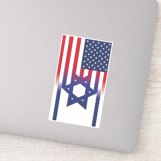 American Stand With Israel flag Sticker (Detail)