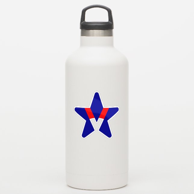 American Star Design with V letter Sticker (Waterbottle)