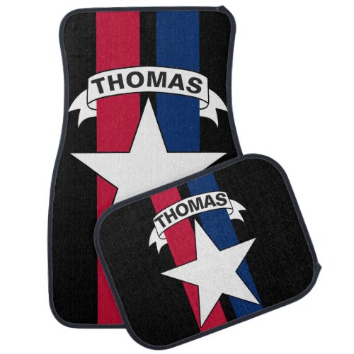 American Star Race Stripes Personalized Car Mat