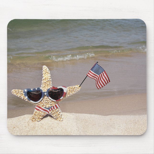 American Starfish with flag Mouse Pad (Front)