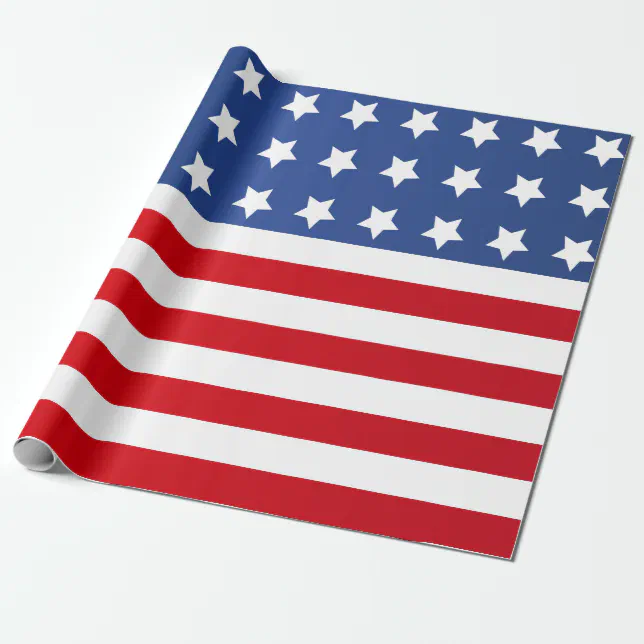 American Stars and Stripes Flag Wrapping Paper | Zazzle