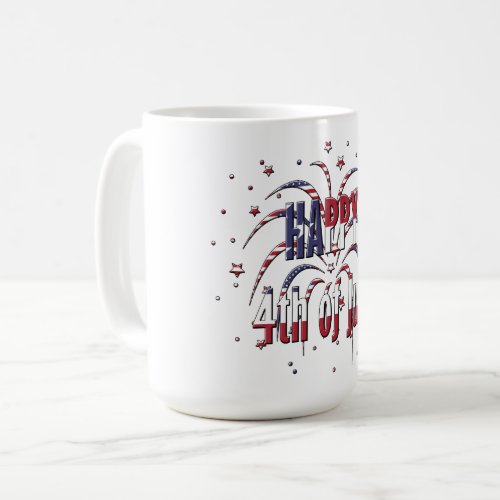 American Stars and Stripes Happy 4th of July Coffee Mug