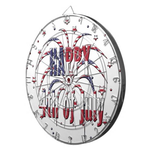 American Stars and Stripes Happy 4th of July Dart Board