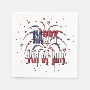 American Stars and Stripes Happy 4th of July Napkins