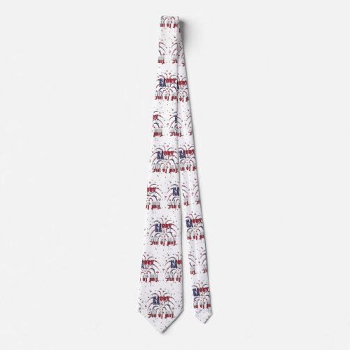 American Stars and Stripes Happy 4th of July Neck Tie