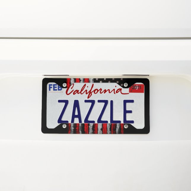 American stars and stripes license plate frame (On Car)