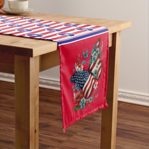 American Stars And Stripes Short Table Runner