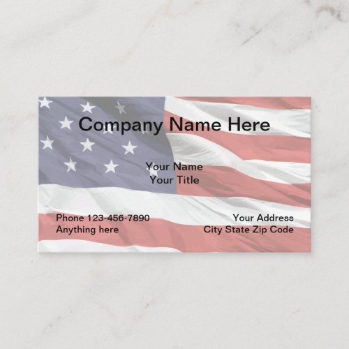 American Stars And Stripes Theme Business Card
