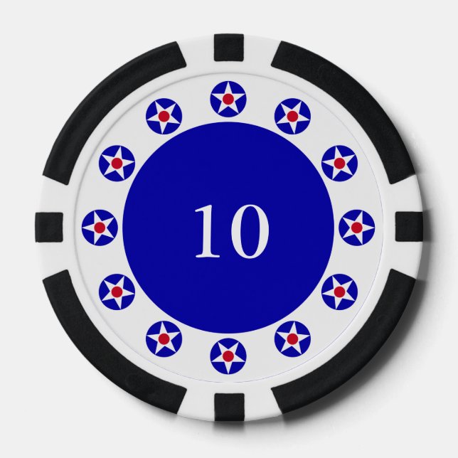 American Stars Blue 2 Poker Chips (Front)