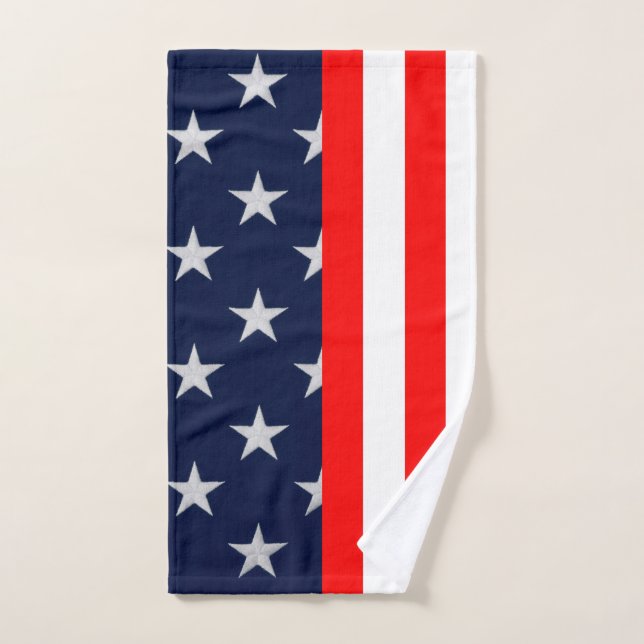 American Stars & Stripes USA Custom Hand Towel (Hand Towel)