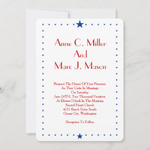 American Stars with Text Invitation