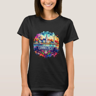 American State Map T-Shirts - Connecticut USA map