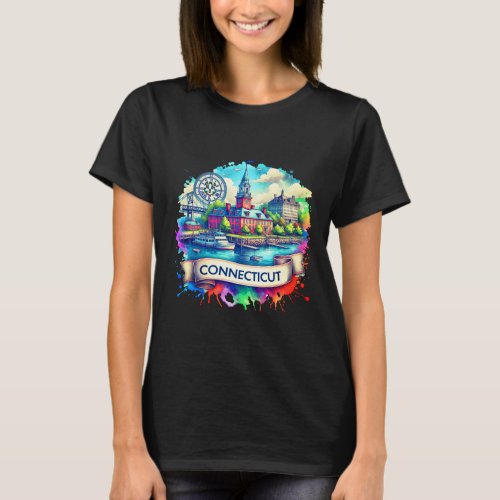 American State Map T_Shirts _ Connecticut USA map