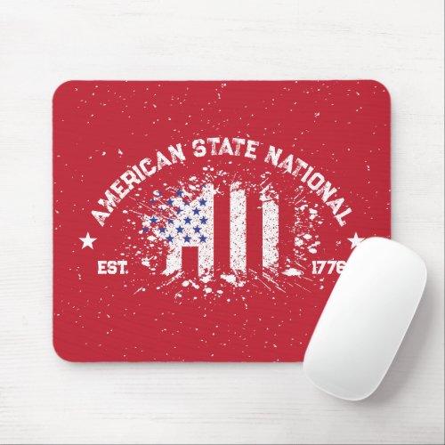 American State National Peace Flag Splat Est 1776 Mouse Pad