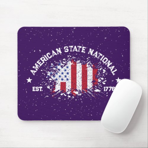 American State National Peace Flag Splat Est 1776 Mouse Pad
