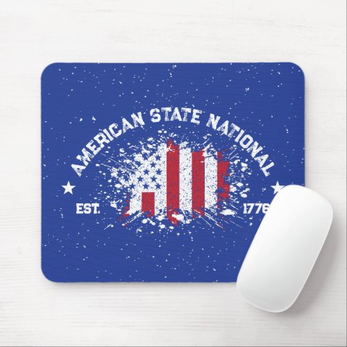 American State National Peace Flag Splat Est 1776 Mouse Pad