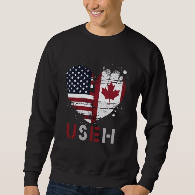 American States Canada Flags USA Canadian Roots Pa Sweatshirt (Front)