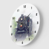 American Steam Train Large Clock (Angle)