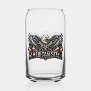 American Steel Eagle Two-Sided Can Glass