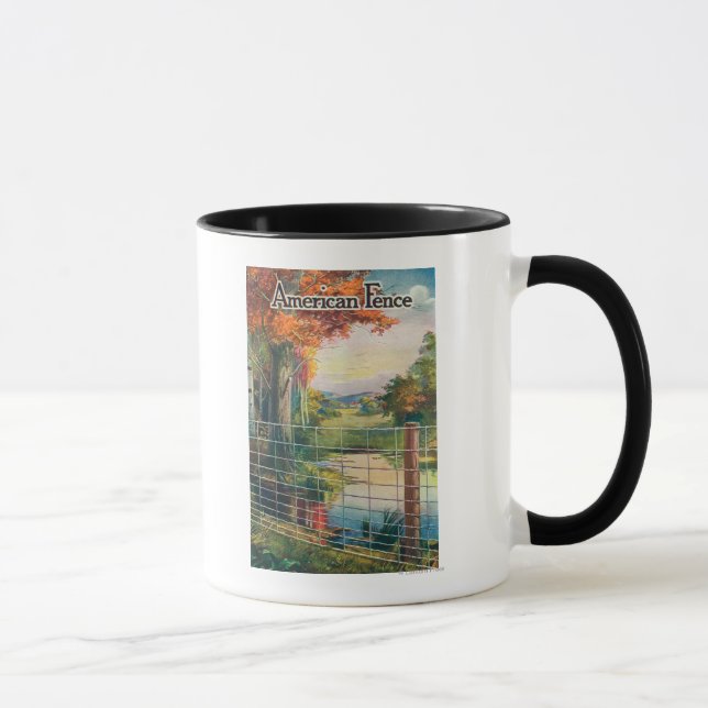 American Steel & Wire Co Fence Roadside Scene Mug (Right)