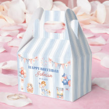 American Stripes Boy Birthday Party Favor Boxes