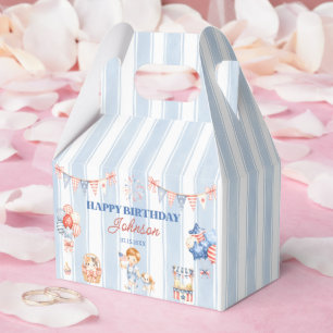 American Stripes Boy Birthday Party Favor Boxes