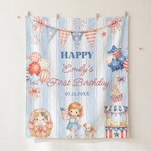 American Stripes Girl Birthday Party