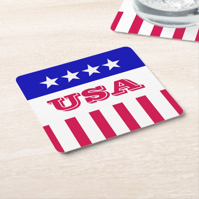 American Style Square Paper Coaster (Angled)