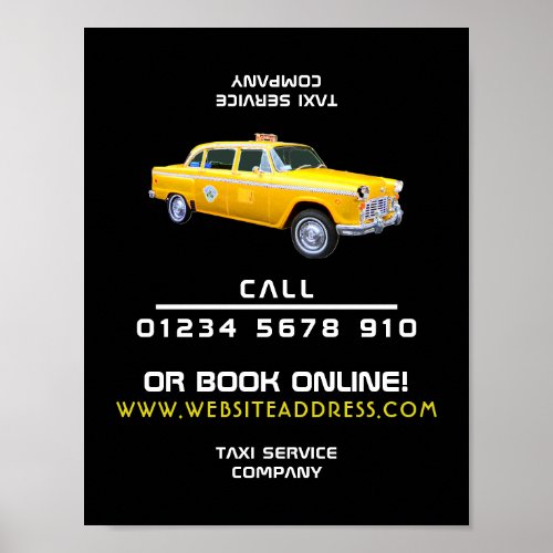 American Style Taxi Cab Advertising Poster