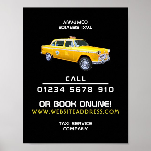 American Style Taxi Cab Advertising Poster (Front)