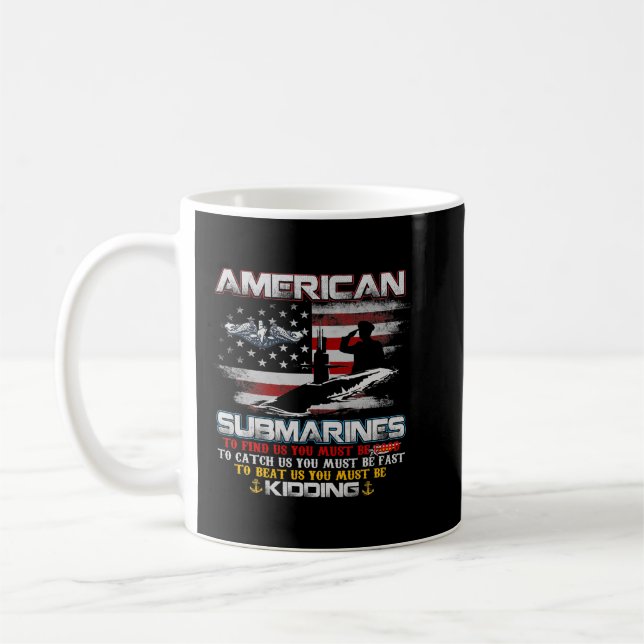 American Submarine Veteran Submariner US Flag Men  Coffee Mug (Left)