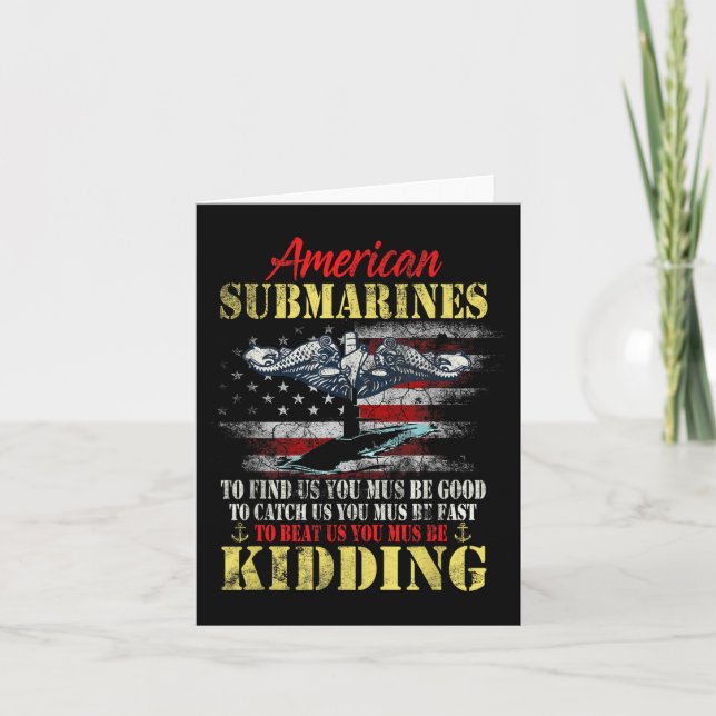 American Submarines Veteran Kidding Silent Service Card (Front)