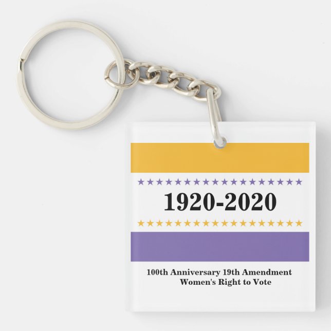 American Suffrage Victory Flag Women Vote Keychain (Front)