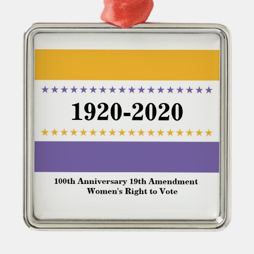 American Suffrage Victory Flag Women Vote Metal Ornament