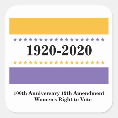 American Suffrage Victory Flag Women Vote Square Sticker