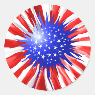 American sunflower classic round sticker
