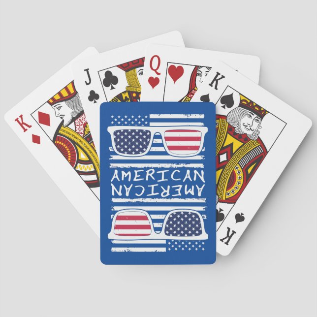 AMERICAN SUNGLASSES funny July 4th                 Poker Cards (Back)