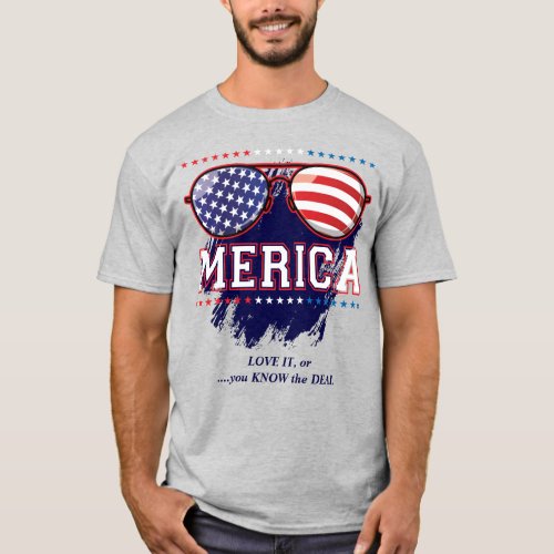 American Sunglasses You Know the Deal Patriotic T_Shirt